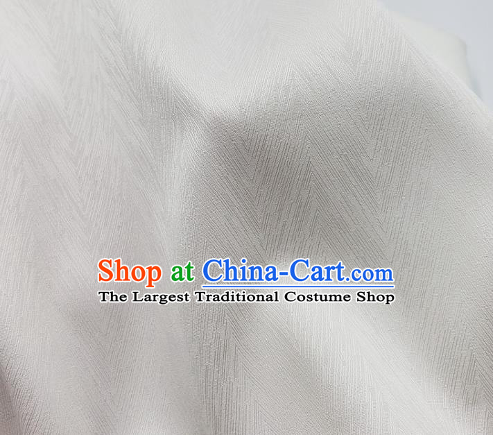 Top Quality Chinese White Satin Fabric Traditional Asian Hanfu Dress Cloth Silk Material Traditional Jacquard Tapestry