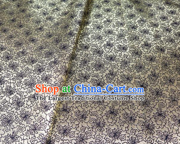 Chinese Classical Sesame Flower Pattern Design Black Brocade Fabric Asian Traditional Tapestry Material DIY Satin Cloth Damask