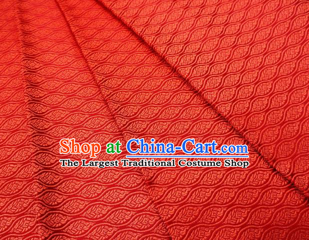 Top Quality Japanese Classical Leaf Pattern Red Satin Material Asian Traditional Brocade Kimono Nishijin Tapestry Cloth Fabric