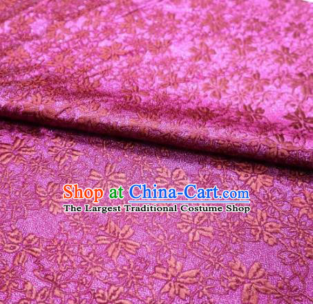 Top Quality Japanese Classical Sakura Pattern Fuchsia Tapestry Satin Material Asian Traditional Brocade Kimono Nishijin Cloth Fabric