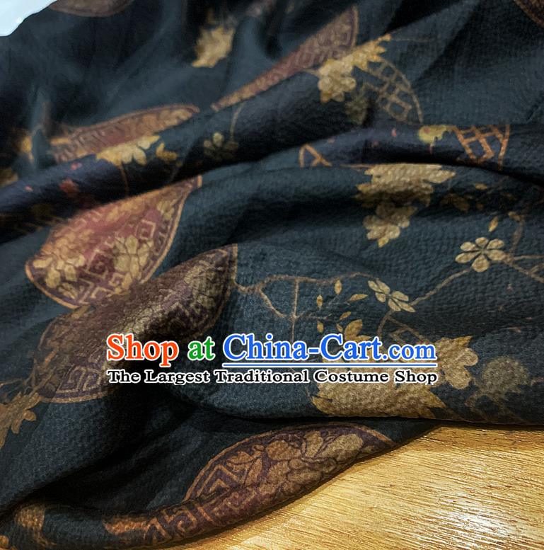 Chinese Classical Pattern Black Watered Gauze Asian Top Quality Silk Material Hanfu Dress Brocade Fabric Cheongsam Cloth