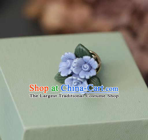 Top Grade Classical Blue Flowers Brooch Accessories Handmade Sweater Breastpin for Women