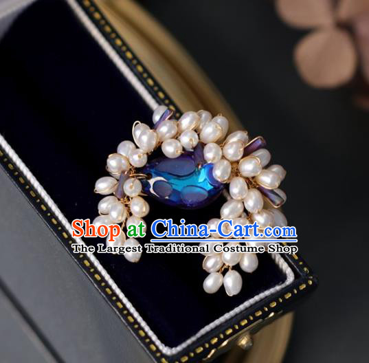 Top Grade Classical Pearls Brooch Accessories Handmade Sweater Breastpin for Women