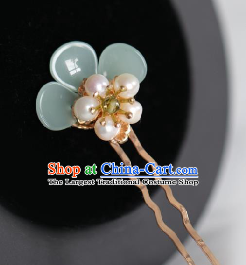 Chinese Cheongsam Plum Hair Clip Traditional Hanfu Hair Accessories Handmade Pearls Hairpins for Women