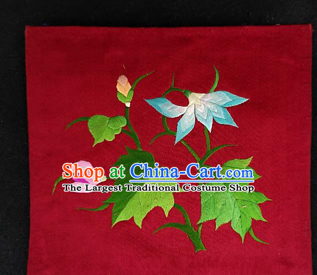 Traditional Chinese Embroidered Red Silk Patches Handmade Embroidery Fabric Accessories Embroidering Dress Applique