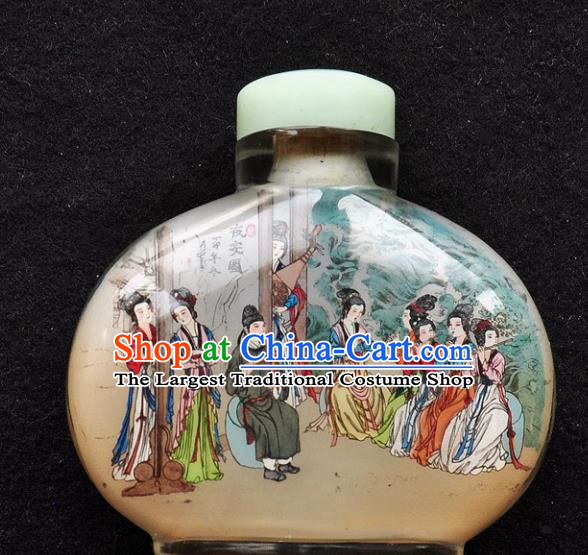 Chinese Handmade Snuff Bottle Traditional Inside Painting Tang Dynasty Dinner Snuff Bottles Artware