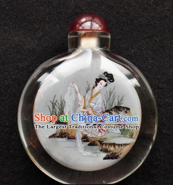 Chinese Handmade Snuff Bottle Traditional Inside Painting Beauty Xi Shi Snuff Bottles Artware