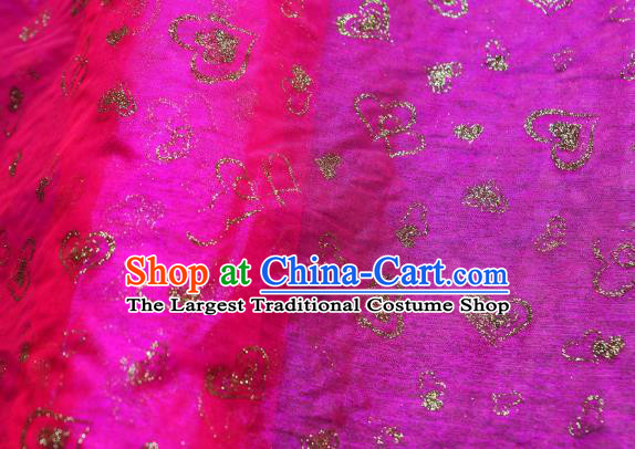 Chinese Traditional Heart Shape Pattern Design Rosy Veil Fabric Grenadine Cloth Asian Gauze Material