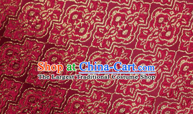 Chinese Traditional Jacquard Pattern Design Wine Red Satin Brocade Fabric Tapestry Cloth Asian Silk Material