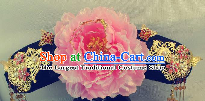 Chinese Traditional Qing Dynasty Princess Headwear Drama Ancient Manchu Lady Qing Er Flag Bun Hair Accessories