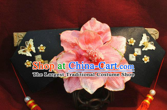 Chinese Traditional Qing Dynasty Princess Hair Accessories Drama Princess Pearl My Fair Princess Ancient Royal Infanta Flag Bun Headwear