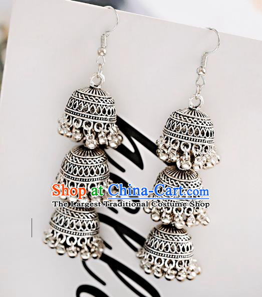 Asian India Traditional Birdcage Eardrop Asia Indian Earrings Bollywood Dance Jewelry Accessories for Women