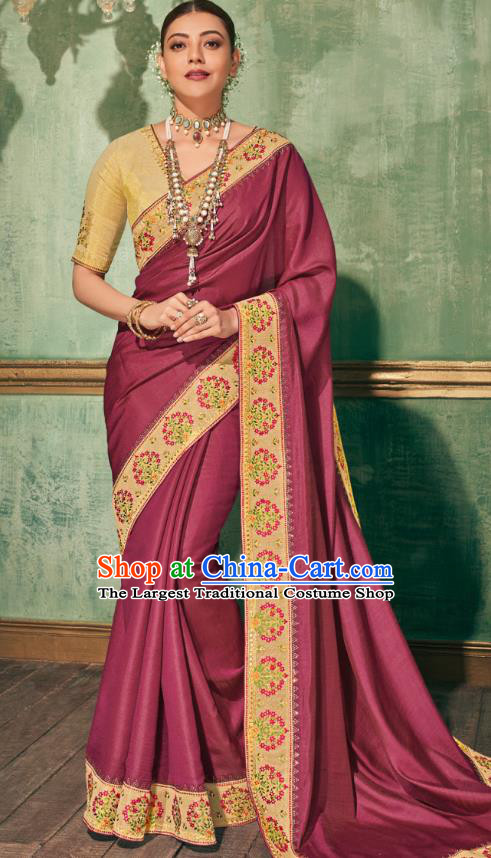 Asian India Bollywood National Dance Coral Pink Silk Saree Asia Indian Traditional Court Princess Blouse and Sari Dress Costumes for Women