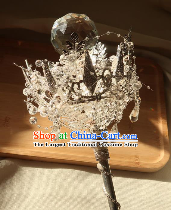 Top Grade Baroque Queen Sceptre Bride Cane Handmade Wedding Crystal Bridal Bouquet