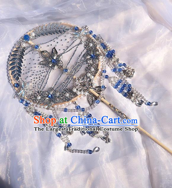 China Handmade Palace Fan Hanfu Fan Classical Circular Fan Traditional Wedding Prop