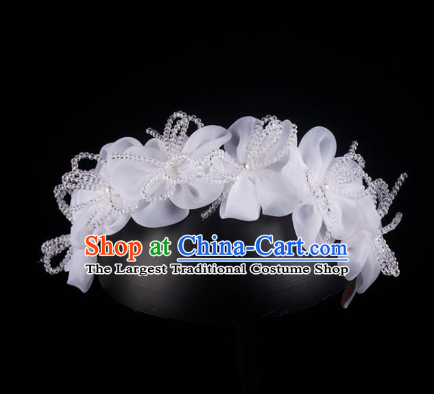 French Bride Beads Hair Clasp Hair Accessories Elegant Wedding Silk Bowknot Headband