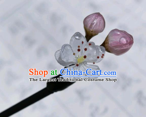 China Traditional Hanfu Wood Hair Stick Classical Plum Blossom Hairpin