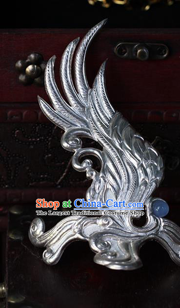 China Ancient Swordsman Argent Hair Accessories Traditional Hanfu Argent Hairdo Crown