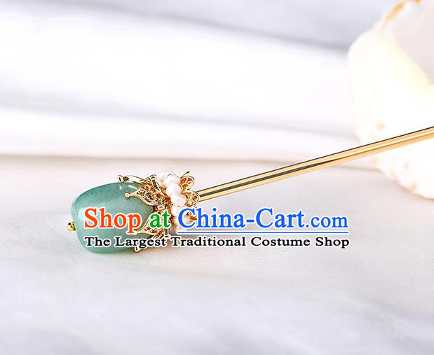 China Classical Hair Stick Traditional Cheongsam Hair Accessories Handmade Aventurine Hairpin