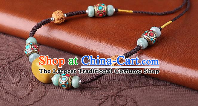 China Classical Buddhism Beads Necklace Traditional Cheongsam Necklet Accessories