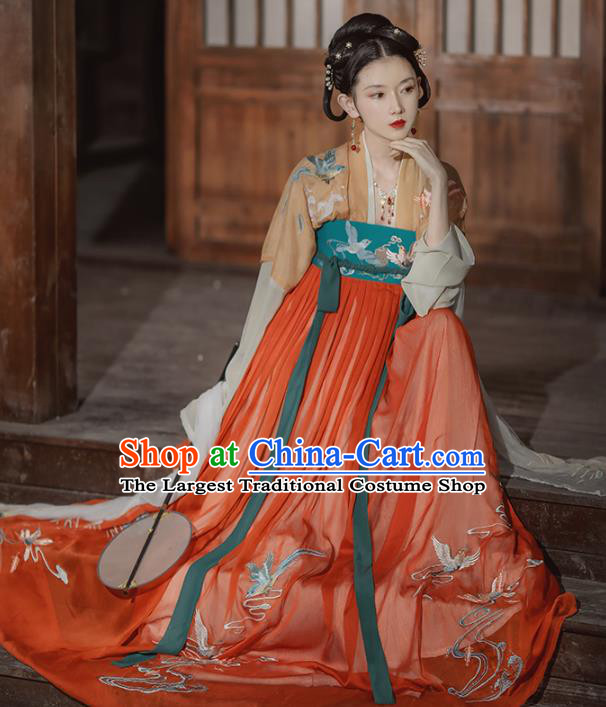 China Traditional Tang Dynasty Palace Lady Historical Costume Ancient Royal Princess Hanfu Clothing