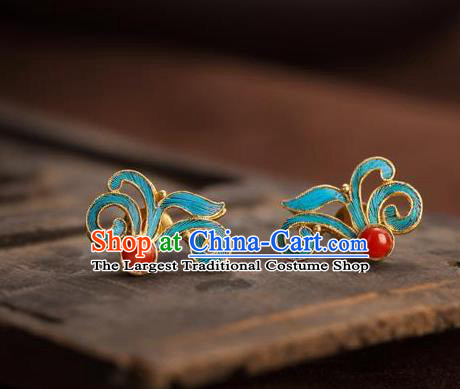 China National Orchids Earrings Traditional Qing Dynasty Empress Ear Accessories