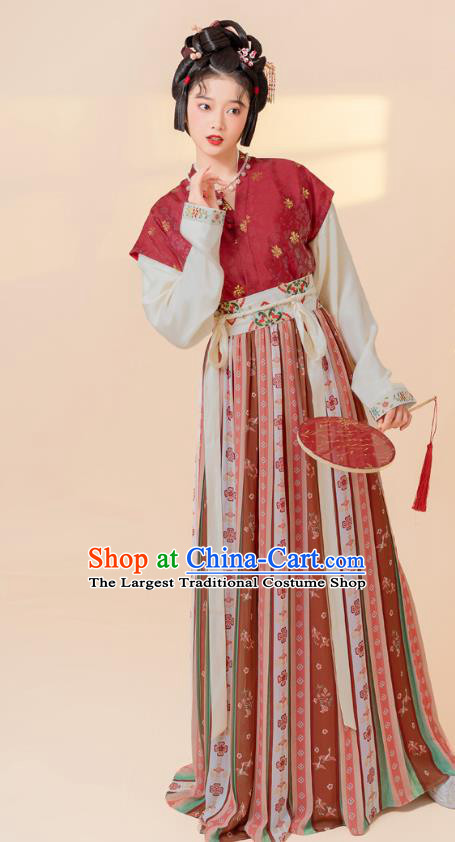 China Traditional Tang Dynasty Royal Princess Hanfu Dress Ancient Palace Beauty Historical Clothing