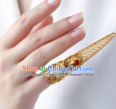 Chinese Ancient Court Jewelry Traditional Handmade Accessories Qing Dynasty Imperial Concubine Golden Nail Wrap