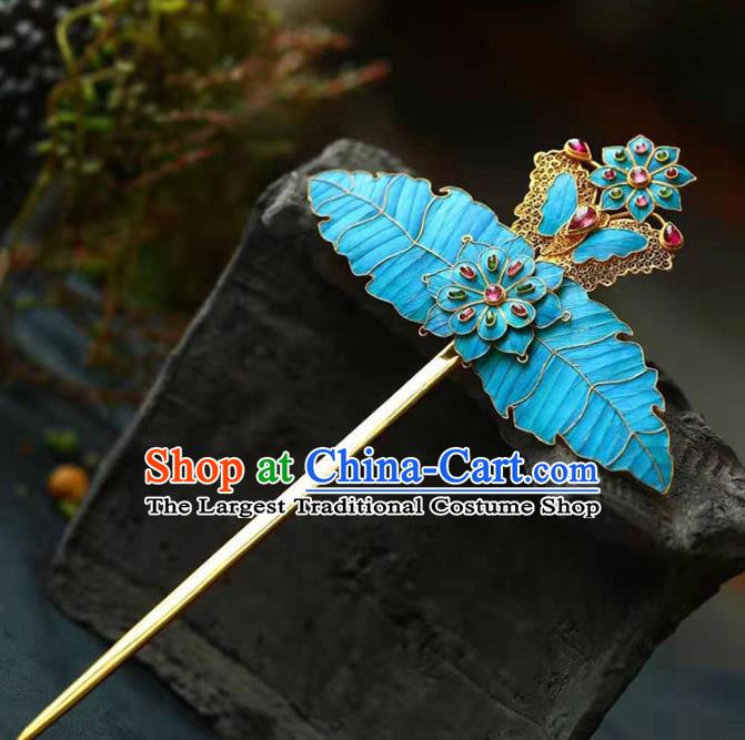 Chinese Handmade Qing Dynasty Hair Accessories Traditional Ancient Palace Lady Gems Hairpin