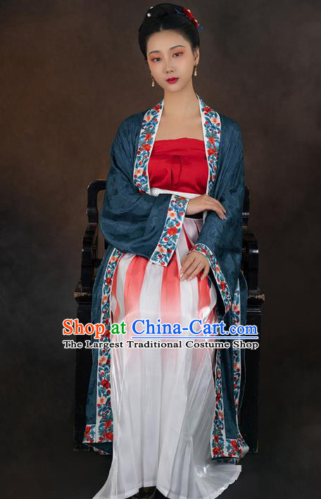 China Traditional Song Dynasty Court Woman Historical Clothing Ancient Noble Concubine Embroidered Hanfu Costumes