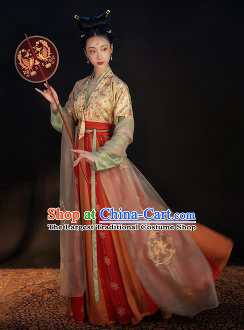 China Ancient Tang Dynasty Court Beauty Historical Clothing Traditional Classical Dance Hanfu Costumes