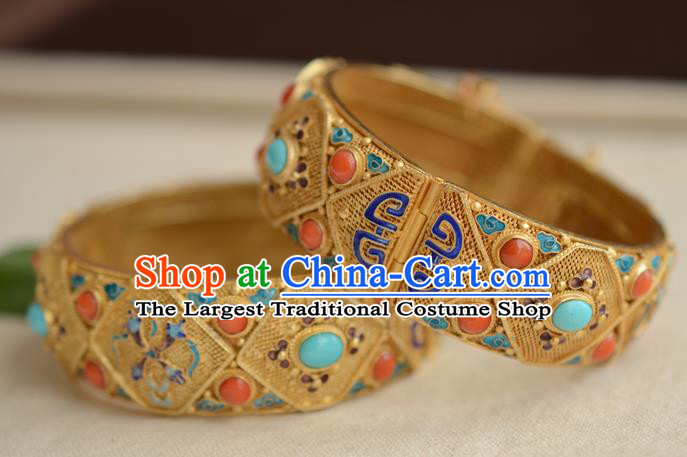 China National Cloisonne Bracelet Jewelry Traditional Handmade Qing Dynasty Filigree Bangle Accessories