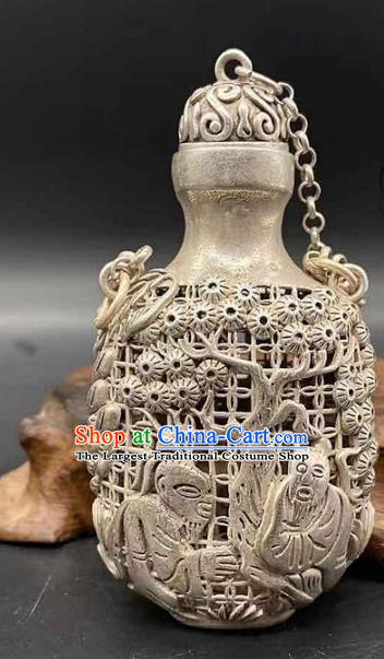 Chinese Handmade National Silver Sachet Pendant Jewelry Classical Ethnic Waist Accessories