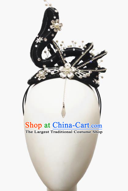 Traditional China Handmade Court Dance Wig Chignon Classical Dance Stage Show Hair Accessories Umbrella Dance Headwear