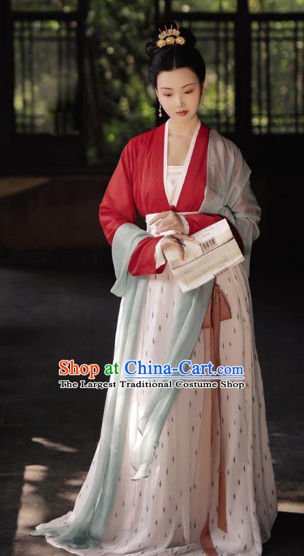 China Ancient Palace Lady Clothing Traditional Hanfu Dress Song Dynasty Noble Mistress Historical Costumes