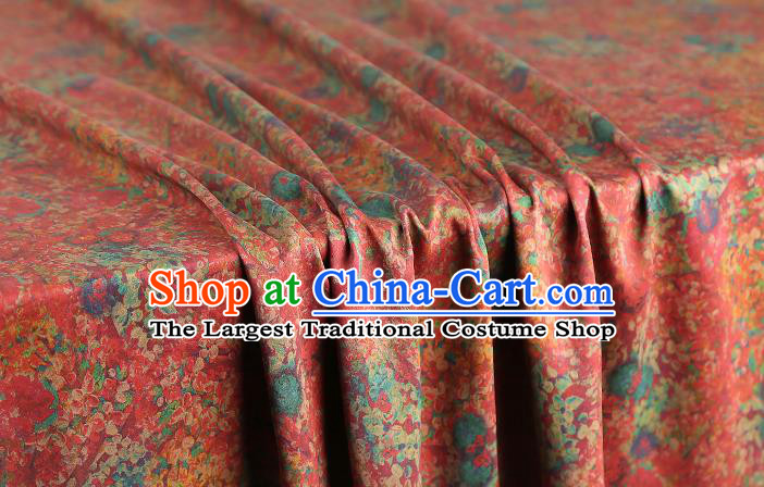 Chinese Wedding Red Satin Fabric Traditional Qipao Dress Brocade Classical Pattern Silk Drapery