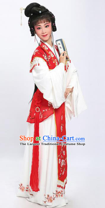 China Traditional Yue Opera Diva Garment Costumes Shaoxing Opera Noble Beauty Embroidered Dress Clothing and Hair Jewelry