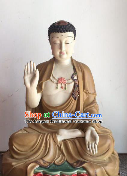 Top Chinese Shi Wan Buddha Handmade Ceramic Shakyamuni Buddha Status Traditional Porcelain Buddhism Figurine