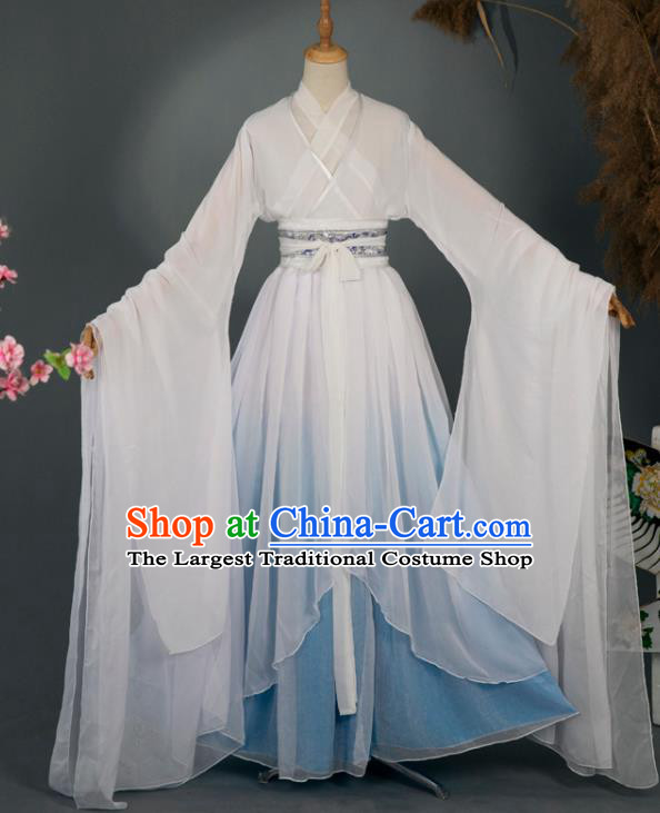 China Cosplay Goddess Chiffon Hanfu Dress Ancient Princess Garment Costumes Classical Dance Clothing