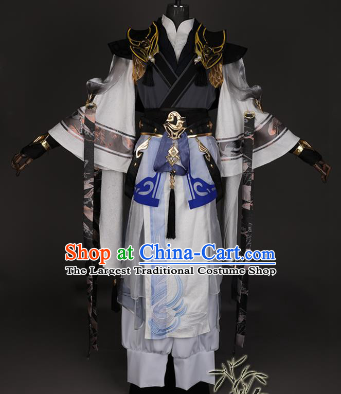 Chinese Ancient Swordsman Attires Cosplay Taoist Priest Garment Costumes Game Jian Xia Qing Yuan Young Hero Clothing