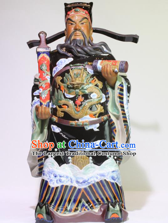 Chinese Handmade Ceramic Bao Qing Tian Judge Bao Statue Shi Wan Figurine Clay Bao Zheng Statue