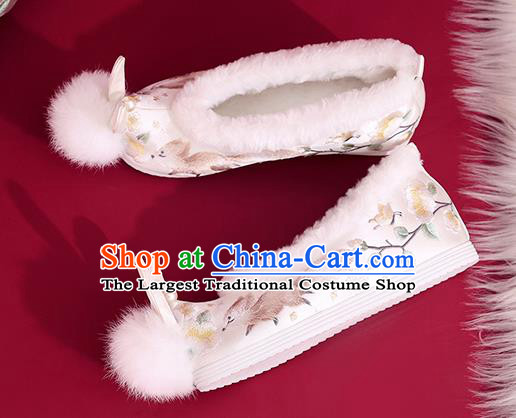 China Princess Shoes Traditional Rabbit Ear Shoes National Winter Shoes Embroidered Squirrel Shoes