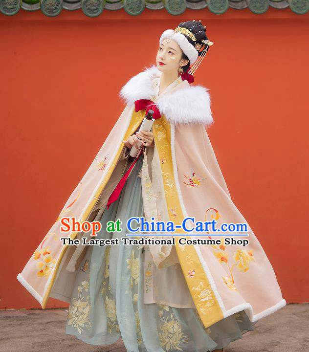 China Traditional Hanfu Long Cape Ancient Ming Dynasty Imperial Consort Embroidered Costume for Women