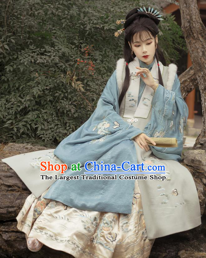 Traditional China Ming Dynasty Historical Clothing Ancient Noble Woman Hanfu Dress Apparels Full Set