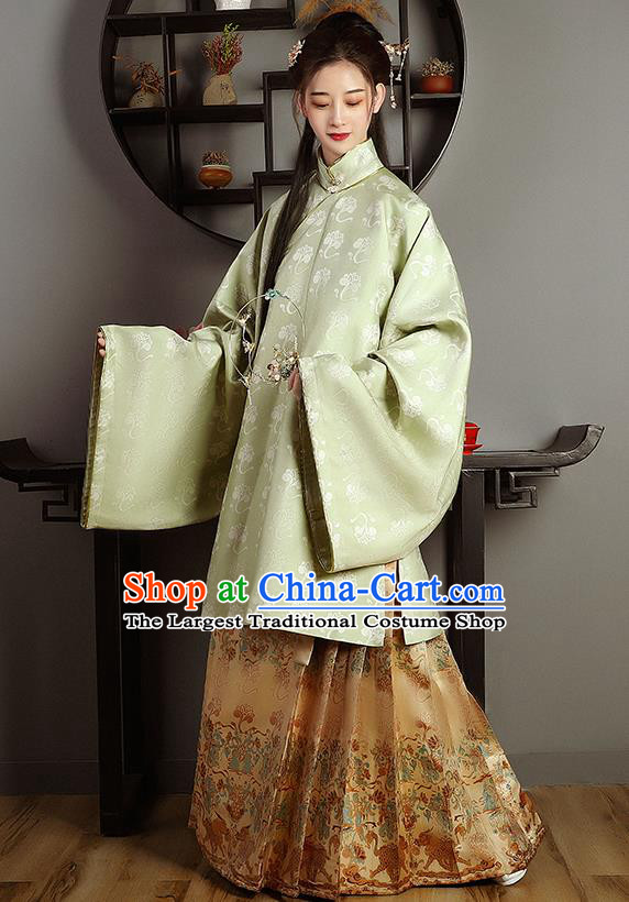 China Ancient Patrician Beauty Hanfu Dress Garment Traditional Ming Dynasty Aristocratic Lady Historical Costumes