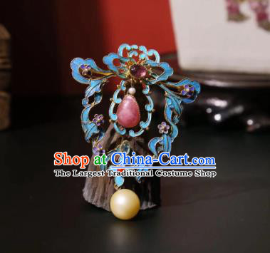 China Traditional Cheongsam Rose Quartz Breastpin Accessories Handmade Pearls Brooch