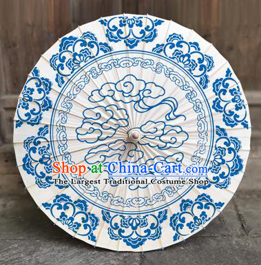 China Handmade Jiangnan Umbrellas Traditional Printing Clouds Oil Paper Umbrella