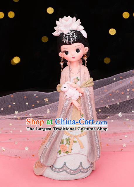 China Handmade Beijing Moon Goddess Chang E Figurine Doll Traditional Tang Dynasty Beauty Resin Doll