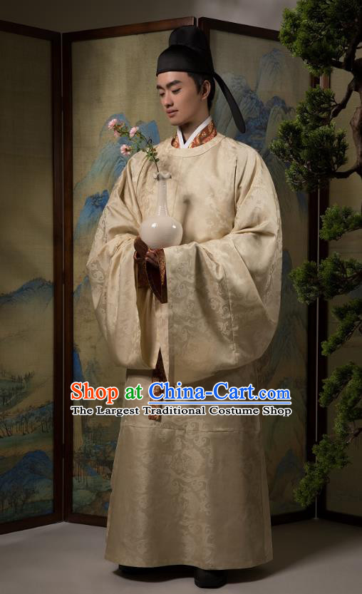 China Ancient Nobility Childe Hanfu Robe Traditional Song Dynasty Scholar Historical Costume for Men