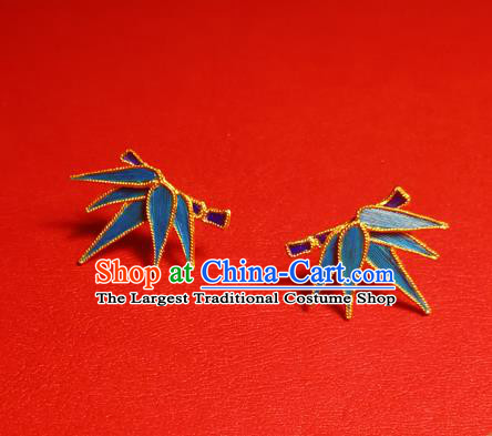 Chinese Traditional Cheongsam Earrings Jewelry National Bamboo Leaf Ear Accessories